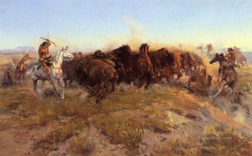 the fisher boy Painting - The Surround cowboy Charles Marion Russell Indiana
